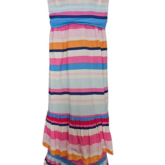 Women's - Anthropologie Plenty By Tracy Reese Rainbow Stripe Maxi Dress, Medium - Picture 4 of 11
